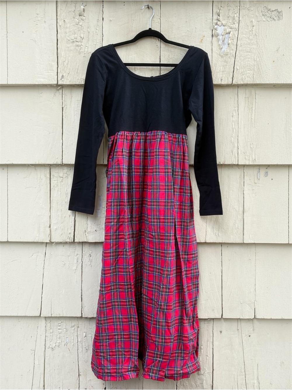 Vintage 90s Moda International Tartan Plaid Maxi Dress